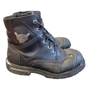 Harley Davidson‎ Motorcycle Boots Zip Lace Up Leather 91542 Size 9